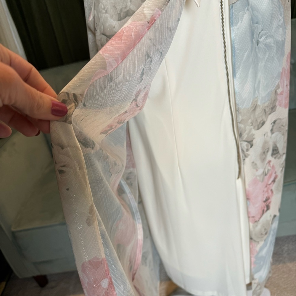 Ignite Evenings NWT Vintage Chiffon Watercolor Dress - Stunning Draped Back - Picture 5 of 7